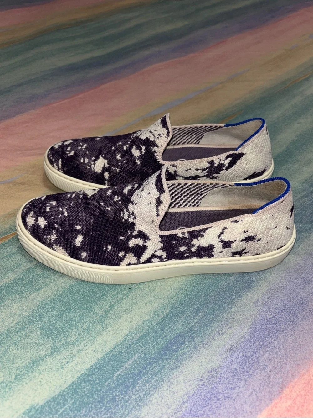 Rothy's Shibori Tye Dye Limited Edition Slip On Sneakers Shoes Womens Size 8